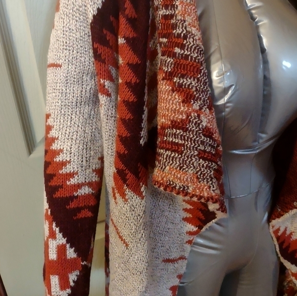 Quinn Chunky Knit Multicolored Wrap Sweater Women Size Medium  Long Sleeve - Picture 4 of 7